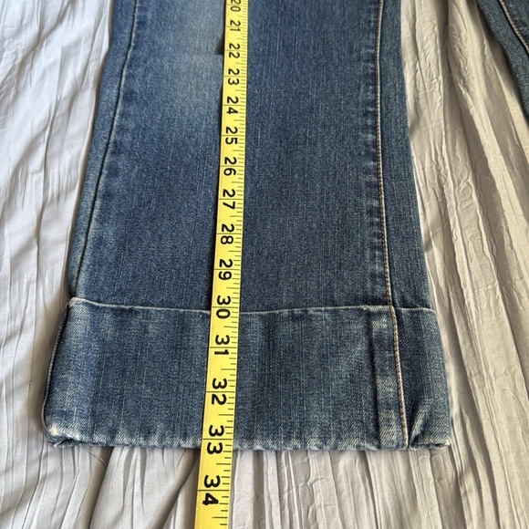 Women’s Calvin Kline Cropped Jeans With Cuff and Button Fly - Size 10 - Picture 8 of 11